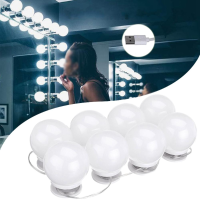 DC5V USB Hollywood stijl LED spiegel make up partij licht met 8 dimbare witte lamp voor kleedkamer