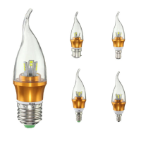 Dimbare E27 E14 E12 B22 B15 3W 15 SMD 2835 LED Puur Wit Warm Wit Trekstaart Lamp AC220V