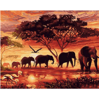 DIY Diamant Schilderen Olifant Landschap Muurschildering Opknoping Foto S Handgemaakte Wanddecoraties Geschenken Te