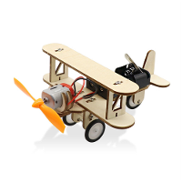 DIY Elektrisch Taxiënd Vliegtuig Model Speelgoed Houten Vliegtuig Dubbele Motor Biplane voor Kinderen Kleine Uitvindinge