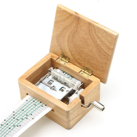 DIY Handmatige Muziekdoos 15 Toon Houten Doos met Gatenpons en Papieren Tapes Verjaardagscadeau