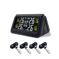 Draadloze TPMS Bandendrukmonitor Auto Bandenspanningscontrolesysteem Zonne oplaadbare Autobandenspanningssensor Real Tim