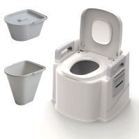 Draagbaar reis toilet, compacte poeptoilet emmer, afvaltank met lichtgewicht, buitentoilet voor camping, wandelen, campi
