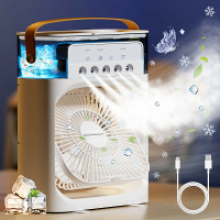 Draagbare Airconditioner USB Handgreep Verdampingsluchtkoeler Koelventilator met 3 Snelheden / 5 Bevochtiger Mistgat / 7