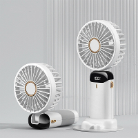Draagbare handventilator kantoor bureaublad multifunctionele opvouwbare dubbelkopse mini elektrische ventilator met een