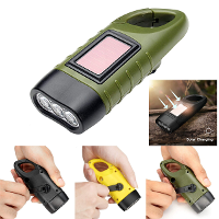 Draagbare LED zaklamp Handcrank Dynamo Zaklamp Professionele Zonkracht Tentlicht Lantaarn voor Outdoor Kamperen Bergbekl