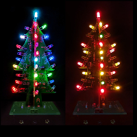 Driekleurige / Kleurrijke Gebogen Blad Kerstboom Standaard / Muziekversie DIY Elektronische Kits