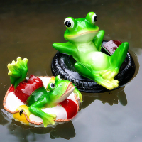 Drijvend vijverdecor Buiten Simulatie Hars Leuk zwembad Gazon Kikker Decoraties Ornament Tuinkunst in water