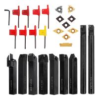 Drillpro 9 delige set van draaibeitels met een diameter van 16 mm voor draaibanken met hardmetalen snijplaten