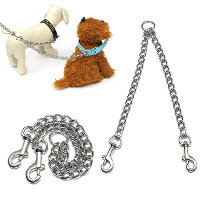 Dubbele hond puppy koppeling Twin Lead Chain Leash 2 Way 2 honden wandelen