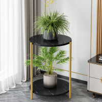 Dubbellaagse ronde salontafel marmering minimalistisch ontwerp Desktop