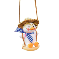 Duck On Swing Car Hanger van Swing Duck Cute Car Decor Car Gift voor Car Rear View Mirrior Hanging
