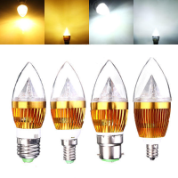 E12 E14 E27 B22 Dimbare 3W LED Kroonluchter Kaarslicht 220V