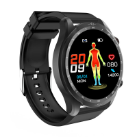 E430 1,39 inch HD Touchscreen Niet invasief Bloedsuiker ECG Gezondheid Bloeddruk Temperatuurmeting Sport Smart Watch