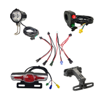 EBKE 180 220LM 12 60V 2.8W Elektrische fiets voorlicht met waarschuwingsachterlicht, lichtschakelaar en kabels voor groe