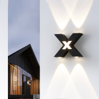 Eenvoudige X vorm LED Outdoor Waterdichte Wandlamp Patio Wandkolom Outdoor Deuropening Verlichting Villa Buitenwandlamp