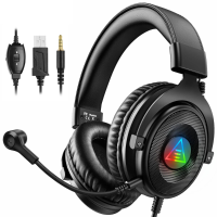 EKSA E900DL Gaming Headset Gamer 3.5Mm Stereo Bedrade Gaming Hoofdtelefoon met Ruisonderdrukkende Microfoon RGB Licht vo