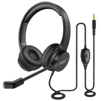EKSA H12 3.5Mm Bedrade Koptelefoon met Microfoon On Ear Gaming Headset Gamer voor PC / PS4 / Xbox Call Center / Verkeer