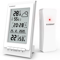 ELEGIANT EOX 9901 Electronic Thermometer Hygrometer Multifunctional Wireless HD Glass Weather Station Alarm Clock