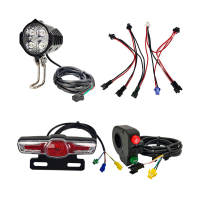Elektrische fiets koplamp EBKE 180 220LM 12 60V 2.8W met waarschuwingsachterlicht, lichtschakelaar en kabelset voor groe