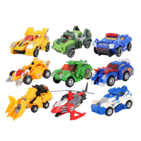 Elektrische getransformeerde dinosauruswagen auto gegoten model speelgoed met led verlichting voor kinderen cadeau