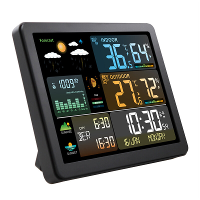 Elektronisch Weerstation Slim Kleurenscherm Multifunctionele Wekker Thermometer Hygrometer Weersverwachtingweergave met