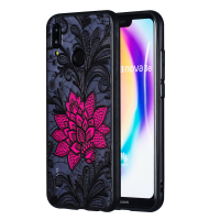 Enkay reliëf kanten bloem schokbestendige PC TPU achterkant beschermhoes voor Huawei P20 Lite Nova 3E