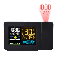 FanJu FJ3391 Multifunctioneel weerstation Projector Klok Kleurenscherm Tijd Temperatuur Projectie Weersvoorspelling Voch