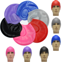 Flexibele Siliconen Gel Oor Baden Badmuts Mannen Vrouwen Lang Haar Sport Waterdicht Zwemmen Zwembad Cap Zwemmen Hoed Cov