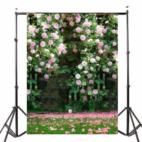 Fotografie Vinyl Achtergrond romantische bruiloft Rendezvous Garden Roses Cluster