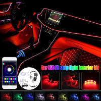 Full Car 8M RGB Ambient Glasvezel Sfeerverlichting Binnenverlichting Draadloos