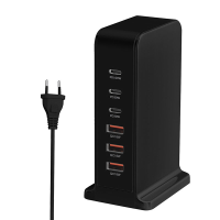 [GaN Tech] 168W 6 Port USB PD Charger 3USB A+3USB C PD QC Fast Charging Desktop Charging Station EU Plug US Plug for iPh