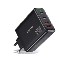 [GaN Tech] USLION 100W 4 Port USB PD Charger 2USB A+2USB C QC3.0 PD3.0 SCP FCP PPS Fast Charging Wall Charger Adapter EU