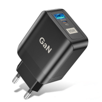 [GaN Tech]USLION 65W 2 poorts USB PD oplader Dual 33W USB A PD3.0 QC3.0 PPS Snel opladen Wall Charger Adapter EU stekker