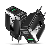 [GaN Tech] Uslion 65W 2 poorts USB PD oplader Dual 33W USB A PD3.0 QC3.0 Snel opladen Wall Charger Adapter EU stekker US