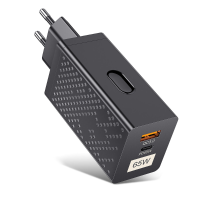 [GaN Tech] USLION PD65W 2 poorts USB PD oplader USB A+USB C PD QC3.0 SCP FCP AFC PPS snelladende wandladeradapter EU ste