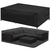 GARPROVM Tuinmeubelhoes 350x260x90 Tuin Tafelhoes 600D Zware Plicht Oxford Polyester Buiten Patio Rechthoekige Hoes