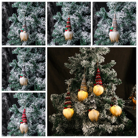Gloeiende kerstornament Doll Merry Christmas gebreide gloeiende gezichtsloze popdecoraties