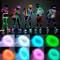 Glow EL Draad Kabel LED Neon Halloween Kerst Dance Party DIY Kostuums Kleding Lichtgevende Auto Licht Decoratie Kleding
