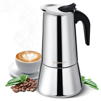 Godmorn Kookplaat Espressomaker, 12 kopjes / 600 ml Grecas Koffiezetapparaat Moka Pot, Roestvrijstalen Italiaanse Klassi