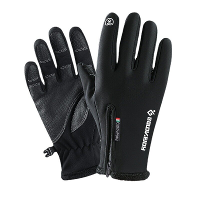 Golovejoy Warme Handschoenen Rits Touch Screen Winddicht Plus Fluweel Slijtvaste Handschoenen voor Fietsen Rijden Hardlo
