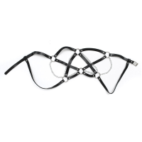 Goth Lederen Harnas Metalen Kettingen Ketting Vrouwen Beha Top Borst Keten Riem Heks Gothic Punk Mode Meisje Festival Si