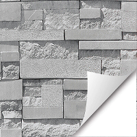 Grijze behangsticker Muurdoek Zelfklevend Waterdicht Pvc Retro Baksteenpatroon Steenwanddecoratie
