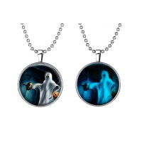Halloween Jewelry Glowing Black Animal Magic Pendant roestvrij stalen ketting ketting