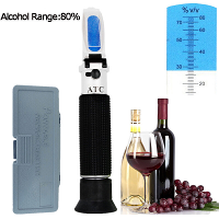 Hand Held Alcohol Refractometer Alcoholometer Alcoholtester 0 80% Alcohol Suiker Refractometer ATC Wijn Meetinstrument 3