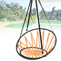Handgemaakte gebreide ronde hangmat voor gebruik binnen en buiten, slaapzalen, slaapkamers, kinderschommels of decoratie