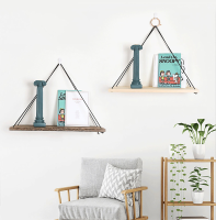 Hanging Shelf Storage Holder Plant Rack Wooden Bedroom Wall Mounted Organizer