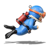 Hars Ambachten Drijvende Aquarium Decoraties Blue Fat Divers Aquarium Hanger Kleine Cartoon Aquarium Ornament Speelgoed