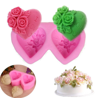Hartvormigeroossiliconenbakvormfondantcakevorm diy chocolade handgemaakte zeep schimmel ba