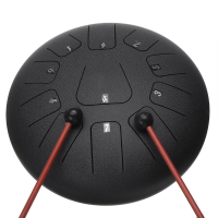 HLURU 12 Inch 11 Notes D Tone Steel Tongue Percussion Drum Handpan Instrument met Drum Mallets en Tas